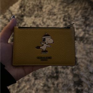 Yellow Coach Snoopy Card Holder